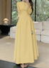 GARNUO黃色長(cháng)袖連衣裙子女2025新款春秋法式氣質(zhì)高級感禮服收腰顯瘦長(cháng)裙 黃色【長(cháng)袖長(cháng)款】 S 【80-100斤】 曬單實(shí)拍圖
