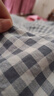 海瀾之家（HLA）床上四件套A類(lèi)親膚裸睡級磨毛抗菌吸濕透氣機洗水洗家用宿舍臥室 藍小格淺藍【A類(lèi)親膚級 觸感綿柔】 四件套/被套200*230 床單款 245*250 曬單實(shí)拍圖
