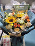 艾斯維娜鮮花速遞向日葵混搭花束生日禮物全國同城配送 向日葵香檳韓式花束 曬單實(shí)拍圖