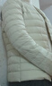 鴨鴨（YAYA）佟麗婭同款輕薄羽絨服女短款韓版休閑保暖羽絨內膽輕便排骨外套男 米白色 XL 曬單實(shí)拍圖