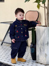 嘟嘟家【防褪色】?jì)和杭拒浥Ｗ刑籽b男童休閑寬松兩件套女童梭織外套潮 牛仔藍 90 曬單實(shí)拍圖