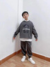 G.DUCKKIDS兒童裝男童春裝套裝春秋款2025新款男孩運動春季中大童衛(wèi)衣三件套 灰色 160 cm 曬單實拍圖