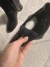 達芙妮高跟鞋女法式粗跟短靴增高顯瘦皮靴女4622607023 黑色（加絨） 35 曬單實(shí)拍圖