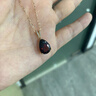 廷亮石榴石吊墜鉆石鑲嵌5.6克拉天然鴿血紅石榴石18k玫瑰金項鏈送女友 定制 曬單實(shí)拍圖