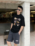 PNJ圓領(lǐng)T恤短袖男女夏季新款新年過(guò)年卡通潮流時(shí)尚百搭情侶裝 黑色 L 建議125-145斤 曬單實(shí)拍圖