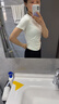 UR2025夏季新款女裝時(shí)尚修身褶皺收腰圓領(lǐng)短袖T恤UWM450063 曬單實(shí)拍圖