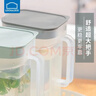 樂(lè )扣樂(lè )扣（LOCK&LOCK）大容量塑料冷水壺放裝水果汁花茶飲料壺涼白開(kāi)壺夏天水壺家用 薄荷綠2.1L【帶把手】 曬單實(shí)拍圖