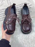 卓詩(shī)尼小皮鞋女2026春季新款復古英倫風(fēng)布洛克黑色系帶樂(lè )福鞋百搭單鞋女 黑色 37 曬單實(shí)拍圖