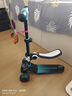 佐邏奇俠滑板車(chē)兒童3-6-12歲寶寶禮物閃光折疊三輪平衡車(chē)可騎坐代步踏板車(chē) XF-X8藍色豪華（可升降座椅款） 滑板車(chē) 曬單實(shí)拍圖