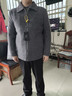 皮爾卡丹（pierre cardin）冬季男士毛呢大衣短款翻領(lǐng)拉鏈夾克呢子加絨加厚修身外套 6683毛呢淺灰色 加絨 2XL 曬單實(shí)拍圖