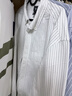H&M男裝襯衫春季標準版型紐扣領(lǐng)細條紋牛津紡襯衫1257417 白色/細條紋 L 175/108 曬單實(shí)拍圖