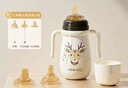 英氏（YEEHOO）嬰兒保溫奶瓶新生兒奶瓶?jì)和乇瓔雰簩W(xué)飲杯便攜吸管水杯保溫壺 保溫奶瓶 300ml 貴族白-配三頭 曬單實(shí)拍圖