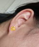 周六福爆閃方糖5G工藝黃金耳釘耳飾女 計價(jià)A0913173 一對 約2.23g 禮物 曬單實(shí)拍圖
