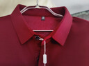 羅蒙（ROMON）polo衫男士t恤純棉帶領(lǐng)長(cháng)袖衛衣春秋薄款打底衫秋衣爸爸上衣T抗菌 父親節禮物高端品牌662磚紅+國際 XL 175/115/52135-155斤 曬單實(shí)拍圖