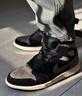 耐克（NIKE）男鞋Air Jordan 1 AJ1棕黑色舒適防滑耐磨減震中幫運動(dòng)復古籃球鞋 IB7110-002 42.5 曬單實(shí)拍圖
