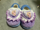 迪士尼兒童棉拖鞋包跟女童毛拖秋冬愛(ài)莎公主室內拖鞋家居鞋 淺紫 28-29 曬單實(shí)拍圖