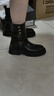 DAPHNE達芙妮2026春季新款靴子黑色騎士馬丁靴中筒靴女西部牛仔靴短靴女 曬單實(shí)拍圖