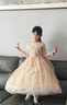 卡兒菲特女童公主裙秋冬長(cháng)款禮服裙生日宴會(huì )鋼琴主持演出服 130 香檳色 曬單實(shí)拍圖