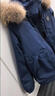 雪中飛短款羽絨服25冬新款工裝派克服寬松加厚大毛領(lǐng)外套藏青色L 曬單實(shí)拍圖