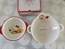 正版新年HelloKitty餐具三麗鷗可愛(ài)碗盤(pán)套裝女生卡通兒童飯碗禮物 凱蒂貓款事事如意136mm雙耳碗(5.5) 曬單實(shí)拍圖