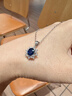 廷亮 1克拉藍寶石吊墜 18K金鑲鉆彩色寶石項鏈 雪花款 現貨配18K金項鏈 曬單實(shí)拍圖