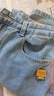 JEEP吉普牛仔褲男秋冬季直筒休閑褲男士寬松闊腿褲子彈力 淺藍 31 曬單實(shí)拍圖