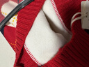 La Chapelle拉夏貝爾兒童秋冬毛衣新款男童加厚保暖針織衫女童菱形格加絨上衣 紅色 120 建議身高111-120cm 曬單實(shí)拍圖