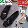 卡帝樂(lè )鱷魚(yú)（CARTELO）潮牌大小碼真皮單鞋女平底百搭豆豆鞋方頭軟皮軟底休閑樂(lè )福43瓢鞋 曬單實(shí)拍圖