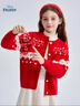 迪士尼（Disney）女童開(kāi)衫毛衣2026春秋季新款可愛(ài)洋氣甜美女孩針織開(kāi)衫外套童裝潮 紅色 130 曬單實(shí)拍圖