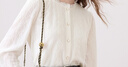 百圖betu女裝秋季新款襯衫氣質(zhì)花邊領(lǐng)設計蕾絲拼接長(cháng)袖女2509T66 米白 S 曬單實(shí)拍圖