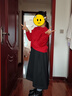 新年衣服女童套裝冬裝韓系紅色毛衣女大童國風(fēng)上衣兒童裙子兩件套 紅色兩件套 150 曬單實(shí)拍圖