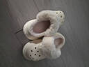 卡帝樂(lè )鱷魚(yú)（CARTELO）冬季新款外穿加絨棉拖鞋女厚底增高女鞋洞洞棉鞋K124 米色 37 曬單實(shí)拍圖