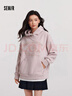 森馬（Semir）史努比系列衛衣女中長(cháng)款假兩件圖案冬oversize搖粒絨連帽衣服 橡皮粉61214（特寬松款介意可拍小一碼） L 曬單實(shí)拍圖