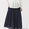 MUJI女式 棉紗 抽褶裙 長(cháng)半身裙女款裙子25年秋季女裝 BE1XTA5A 深藏青色 M (160/66A) 曬單實(shí)拍圖