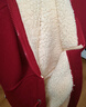 班尼路（Baleno）酒紅色連帽羊羔毛外套女本命年馬年加絨厚保暖開(kāi)衫衛衣女裝上衣服 曬單實(shí)拍圖