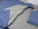 海瀾之家（HLA）床上用品純棉四件套全棉家用水洗棉宿舍床單被套三件套1.5米x2米 深空藍-淺灰 四件套1.5m/1.8m 床單款 （被套2*2.3m） 曬單實(shí)拍圖