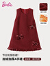 芭比童裝女童拜年服女童馬年新年衣服加絨紅色裙子女童連衣裙BY007 曬單實(shí)拍圖