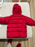 G.duck小黃鴨男童棉服長(cháng)款加厚2025新款兒童棉衣寶寶棉襖連帽防寒衣 紅色 90 cm 曬單實(shí)拍圖