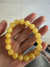 月印百川 蜜蠟手串男女款雞油黃飄花圓珠單圈手鏈附證書(shū)約10mm 曬單實(shí)拍圖