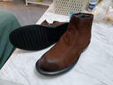 普步仕品牌真皮馬丁靴男2025年秋冬加絨男鞋復古磨砂皮靴男拉鏈切爾西靴 磨砂咖加絨 40 曬單實(shí)拍圖