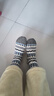 費爾島羊毛襪女冬天保暖加厚堆堆襪菱格復古韓系博主款撞色中筒襪 藍+杏色+黑色 3雙 曬單實(shí)拍圖