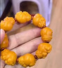 意西狄曼天然和田玉雞油黃手串男款黃沁守財手持雕刻貔貅籽料珠串送男友 貔貅籽料手鏈 曬單實(shí)拍圖