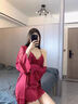 LULU CARTER真絲睡衣女性感圣誕節紅色吊帶睡裙新娘結婚晨袍家居服套裝帶胸墊 熱烈紅單睡裙 【專(zhuān)柜禮盒款】現貨 S 建議75-90斤 曬單實(shí)拍圖