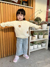 英氏（YEEHOO）【高定系列】?jì)和l衣女寶寶圓領(lǐng)衛衣春夏新款休閑可愛(ài)上衣 米黃 90 cm 曬單實(shí)拍圖