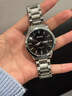 愛(ài)依士男士手表雙日歷夜光防水石英機芯精鋼表國表男表休閑穿搭男生腕表 銀黑面 常規表盒  曬單實(shí)拍圖