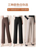 雪夕媽媽秋冬裝直筒長(cháng)褲中老年女松緊腰休閑褲子寬松彈力加絨闊腿褲 曬單實(shí)拍圖