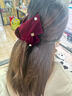 TFY紅色絲絨三角抓夾后腦勺2026新款高級感高端輕奢發(fā)夾盤(pán)發(fā)新年發(fā)飾 紅色三角抓夾 曬單實(shí)拍圖