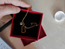 周大生黃金項鏈女足金5G極光金素鏈鎖骨鏈送女友新年禮物 小版 1.43g 曬單實(shí)拍圖