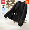 名創(chuàng  )優(yōu)品（MINISO）棉服外套男輕薄菱格無(wú)領(lǐng)棉衣秋冬內膽保暖潮流休閑棉襖 黑 L 曬單實(shí)拍圖