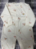 嬰兒夾棉連體衣春季男女寶寶哈衣爬服純棉服棉衣服秋冬裝加厚套裝 彩虹粉色 40克棉 （適合18-23度） 73cm 14-17斤 曬單實(shí)拍圖